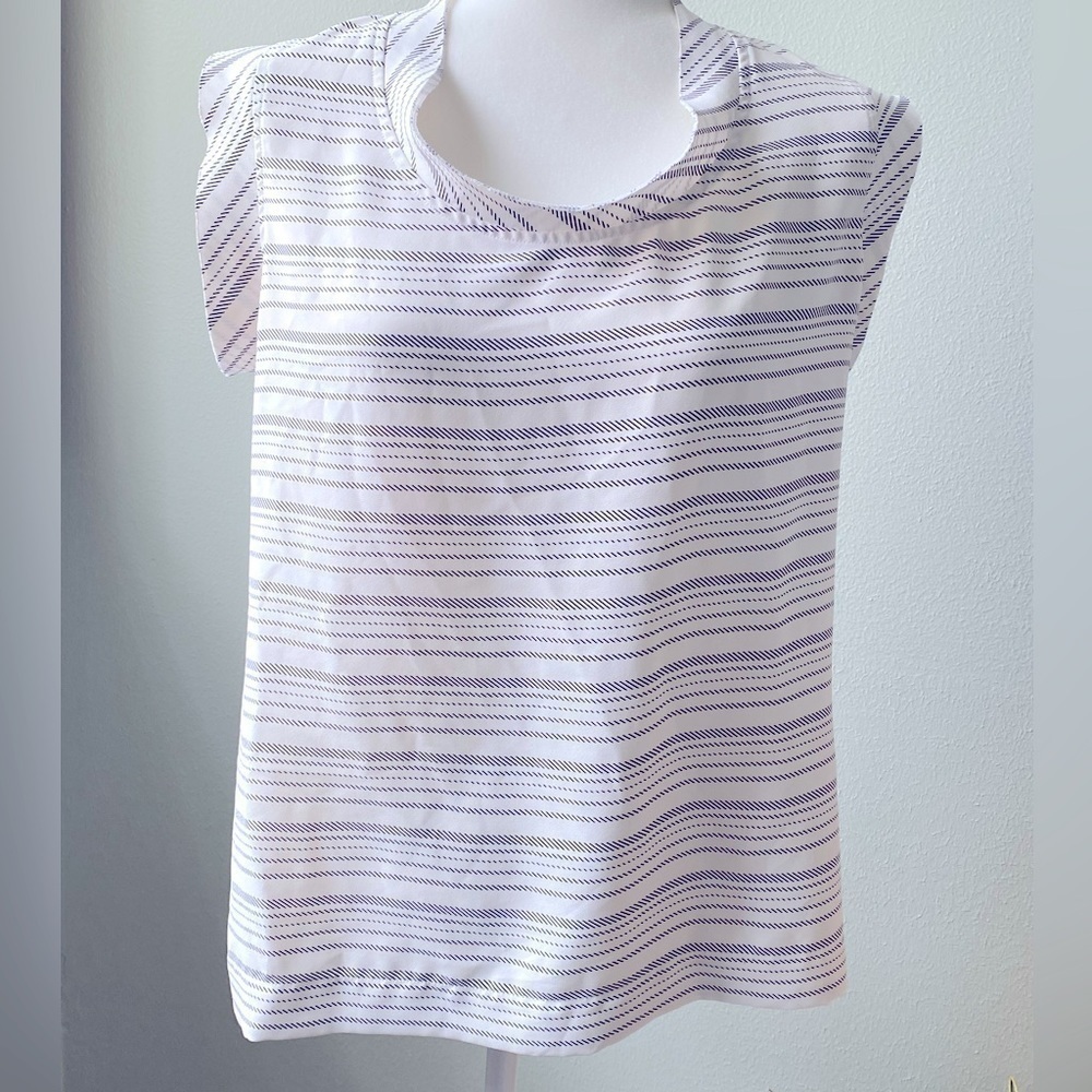 CAbi black and White Madeline Top Size Small